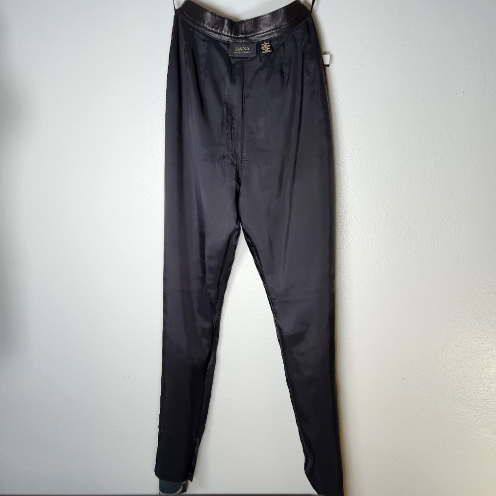 Dana Buchman Lamb Skin Leather Black Pants Size 2 - Picture 7 of 16